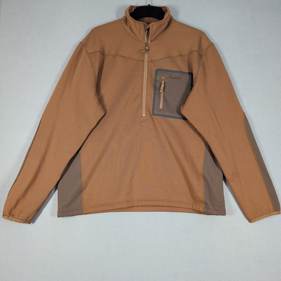 Filson Other - Filson Pullover Mens XL Brown Wool Blend 1/4 Zip Fleece Jacket Outdoor CC Filson